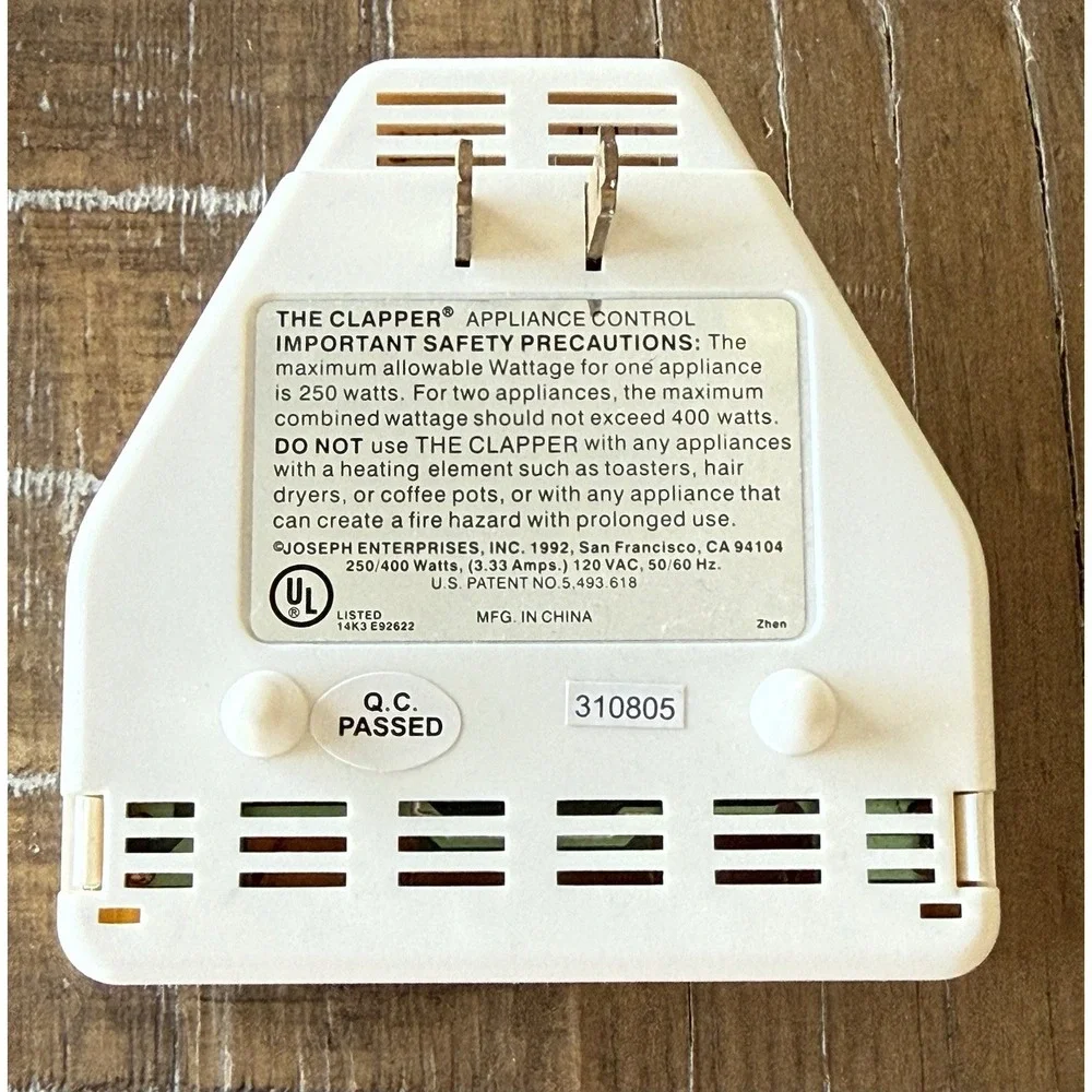 Sold‎  Clap On! Clap Off! The Clapper! Control Wall Outlet Adapter
